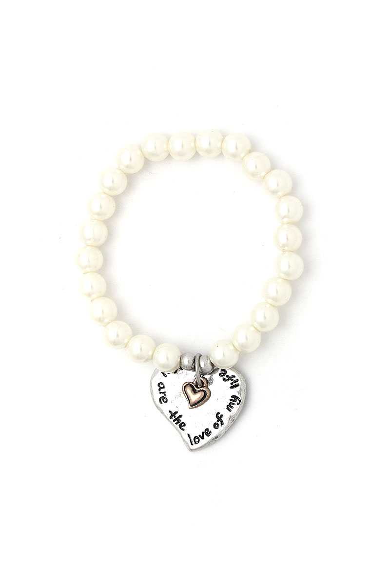 You Are The Love Of My Life Heart Beaded Bracelet - Absolute Fashion 2020