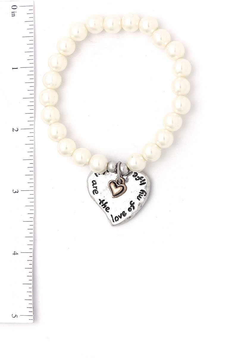 You Are The Love Of My Life Heart Beaded Bracelet - Absolute Fashion 2020