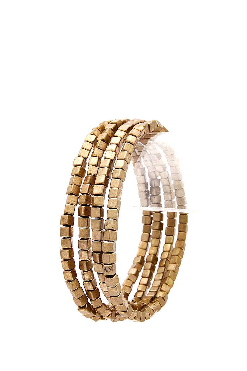Stylish 4 Layer Square Bead Bracelet - Absolute Fashion 2020