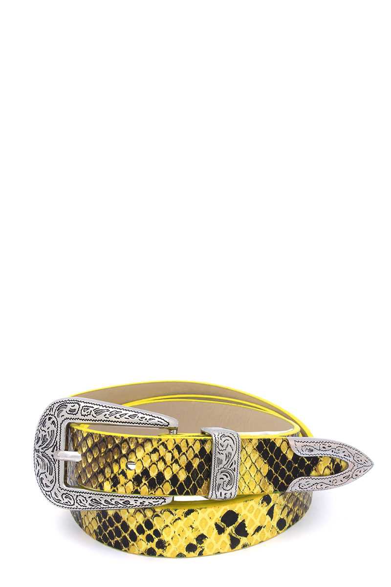 Snake Pattern Pu Leather Belt - Absolute Fashion 2020