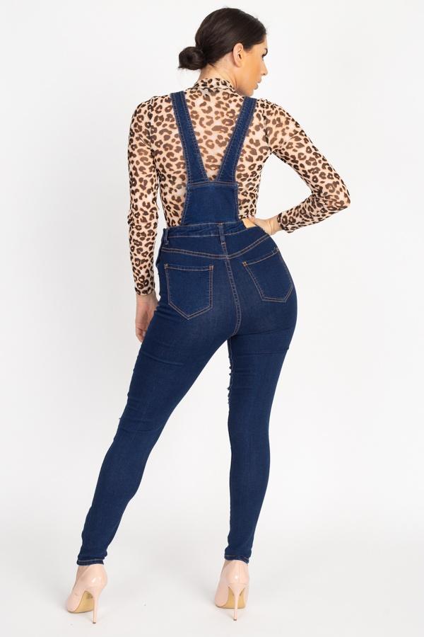 Distressed Denim Skinny Overalls - Absolute Fashion 2020