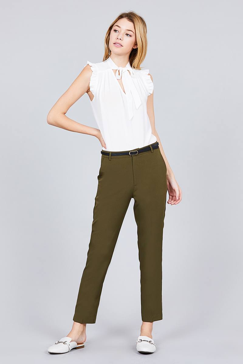Classic Woven Pants W/belt - Absolute Fashion 2020