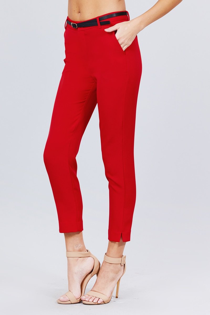 Classic Woven Pants W/belt - Absolute Fashion 2020