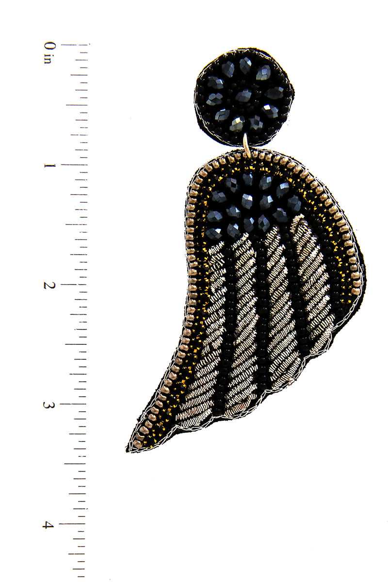 Fashion Modern Wing Patch Drop Earring - Absolute Fashion 2020