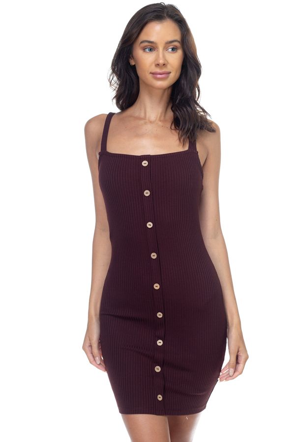 Button Down Ribbed Mini Dress - Absolute Fashion 2020