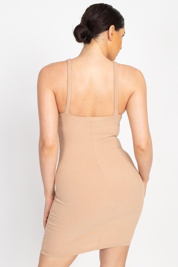 Button Down Ribbed Mini Dress - Absolute Fashion 2020