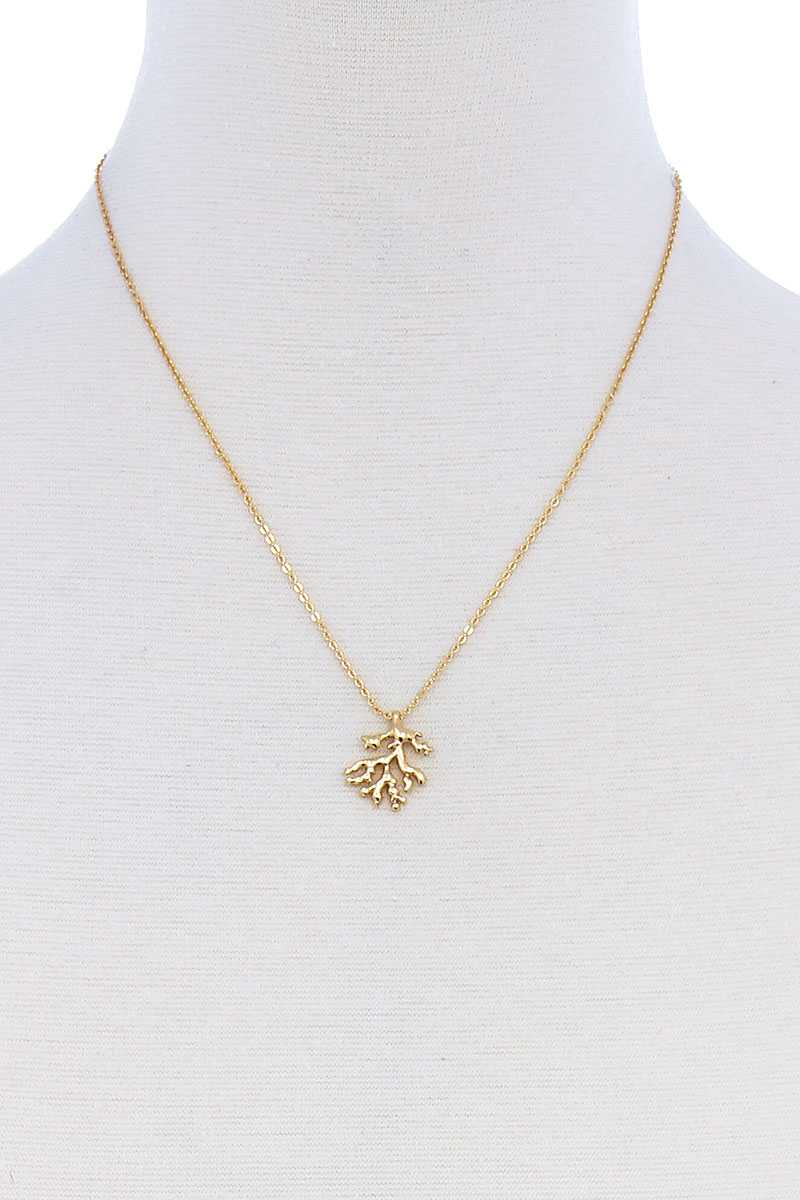 Cute Coral Leaf Pendant Necklace - Absolute Fashion 2020