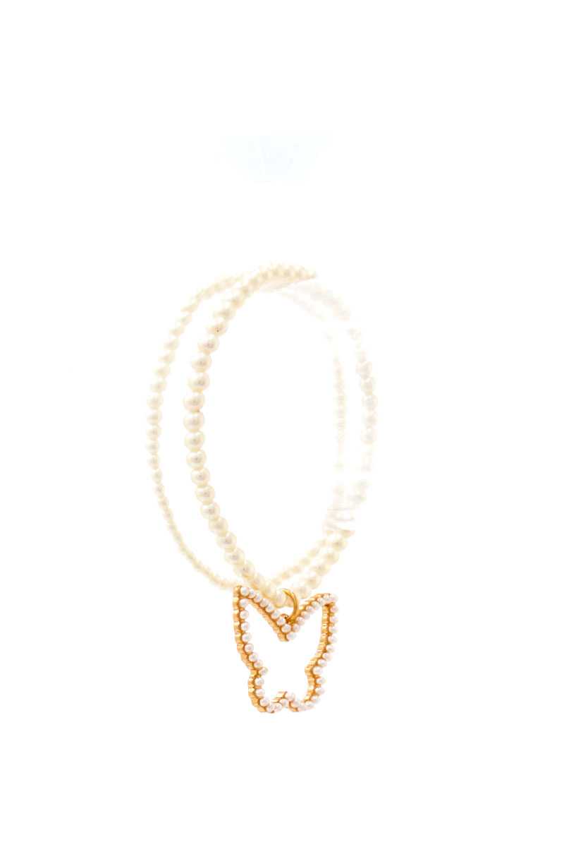 Cute Fashion Butterfly Dangle Pearl Bracelet - Absolute Fashion 2020