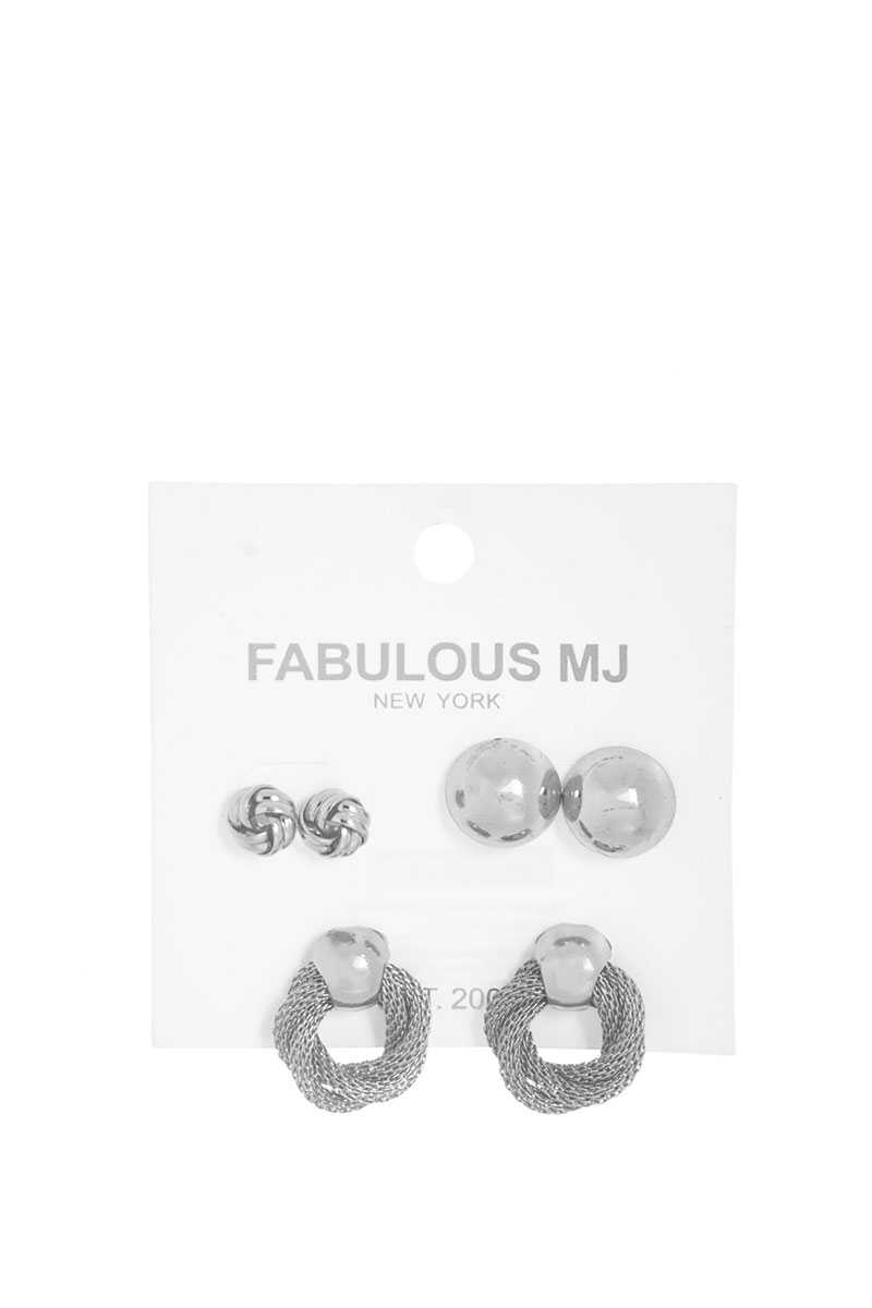 Fabulous 3 Pairs Modern Stud Earring Set - Absolute Fashion 2020