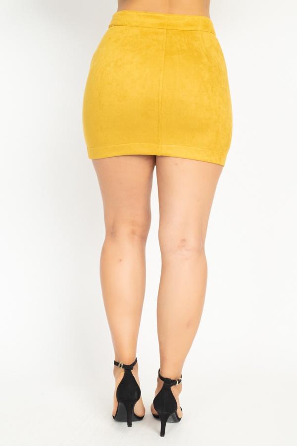Faux Suede Front Zip Skirt - Absolute Fashion 2020