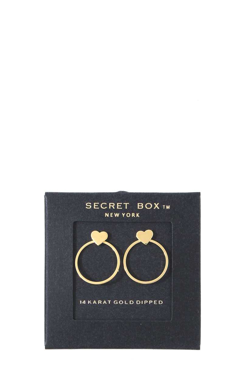 Heart Shape Circle Post Drop Earring - Absolute Fashion 2020