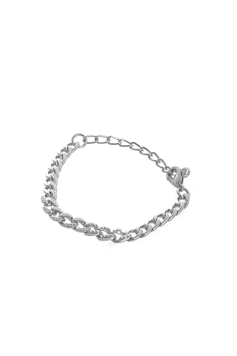 Stylish Rhinestone Accent Thick Chain Bracelet - Absolute Fashion 2020