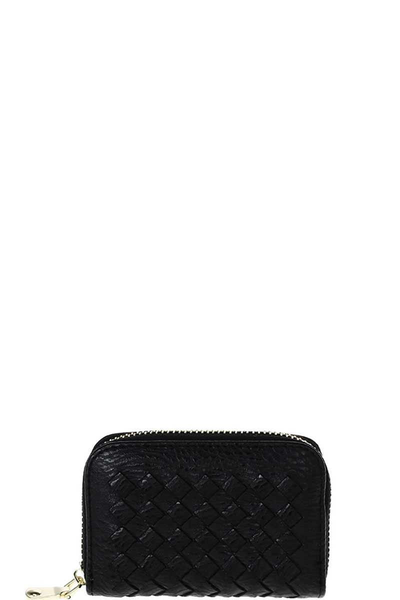 Stylish Zip Around Multi Slots Braided Card Case - Absolute Fashion 2020