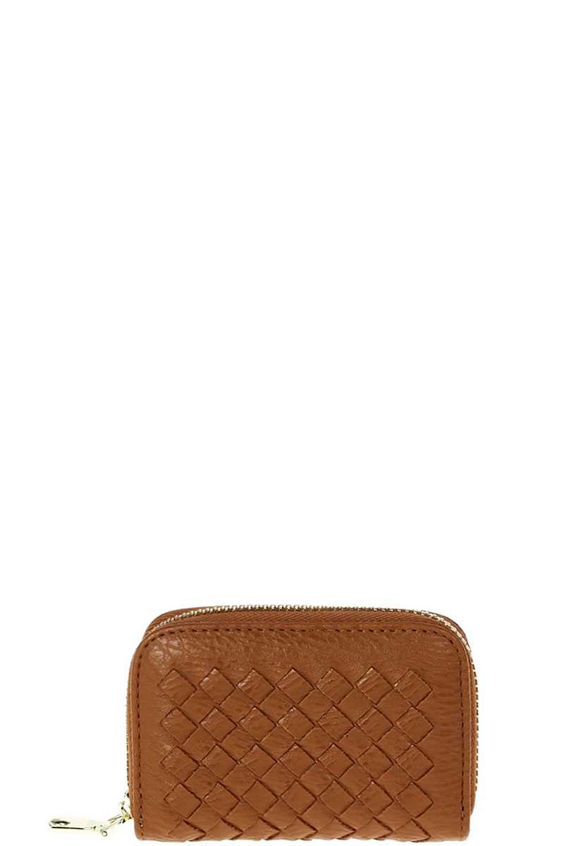 Stylish Zip Around Multi Slots Braided Card Case - Absolute Fashion 2020