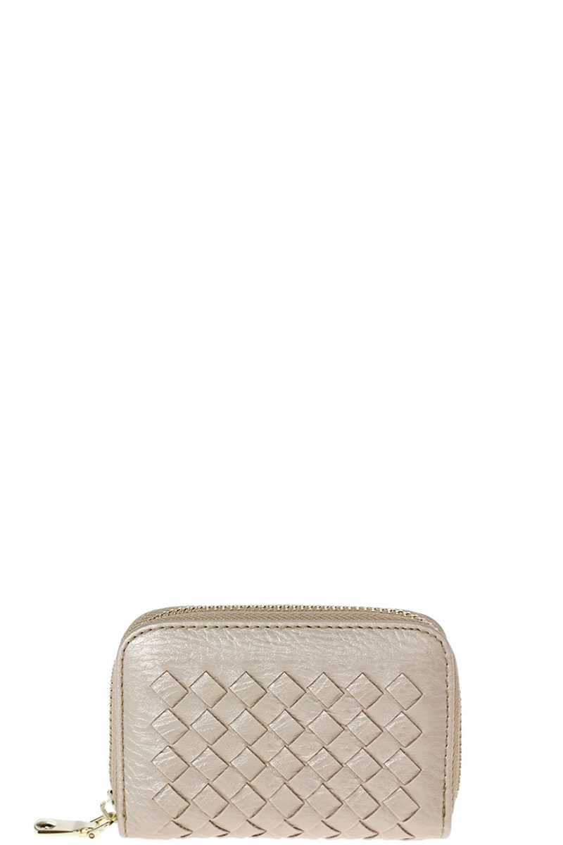 Stylish Zip Around Multi Slots Braided Card Case - Absolute Fashion 2020