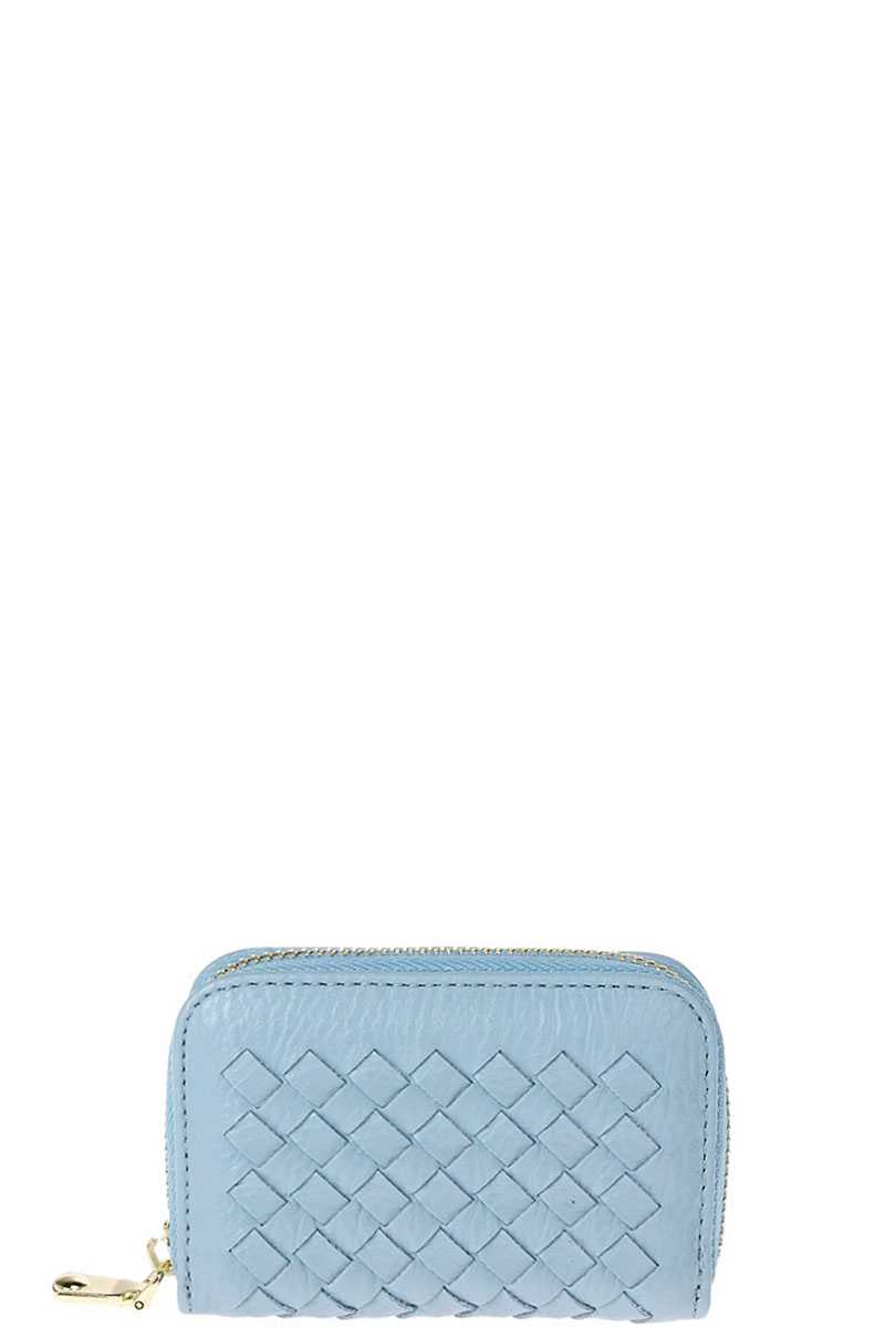 Stylish Zip Around Multi Slots Braided Card Case - Absolute Fashion 2020