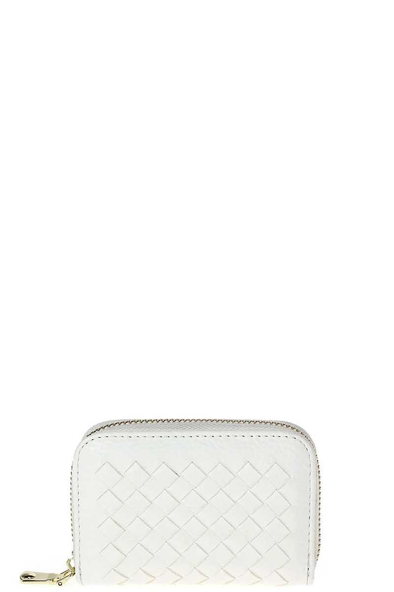 Stylish Zip Around Multi Slots Braided Card Case - Absolute Fashion 2020