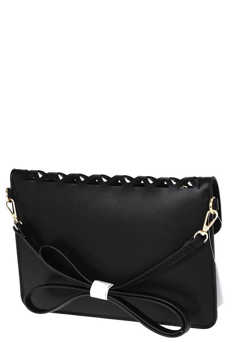 Stylish Diamond Cut Out Envelope Clutch With Shoulder Strap - Absolute Fashion 2020