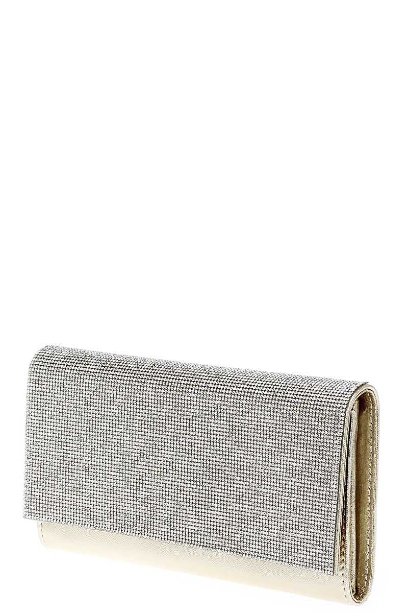 Stylish Multi Rhinestone Party Clutch With Chain - Absolute Fashion 2020