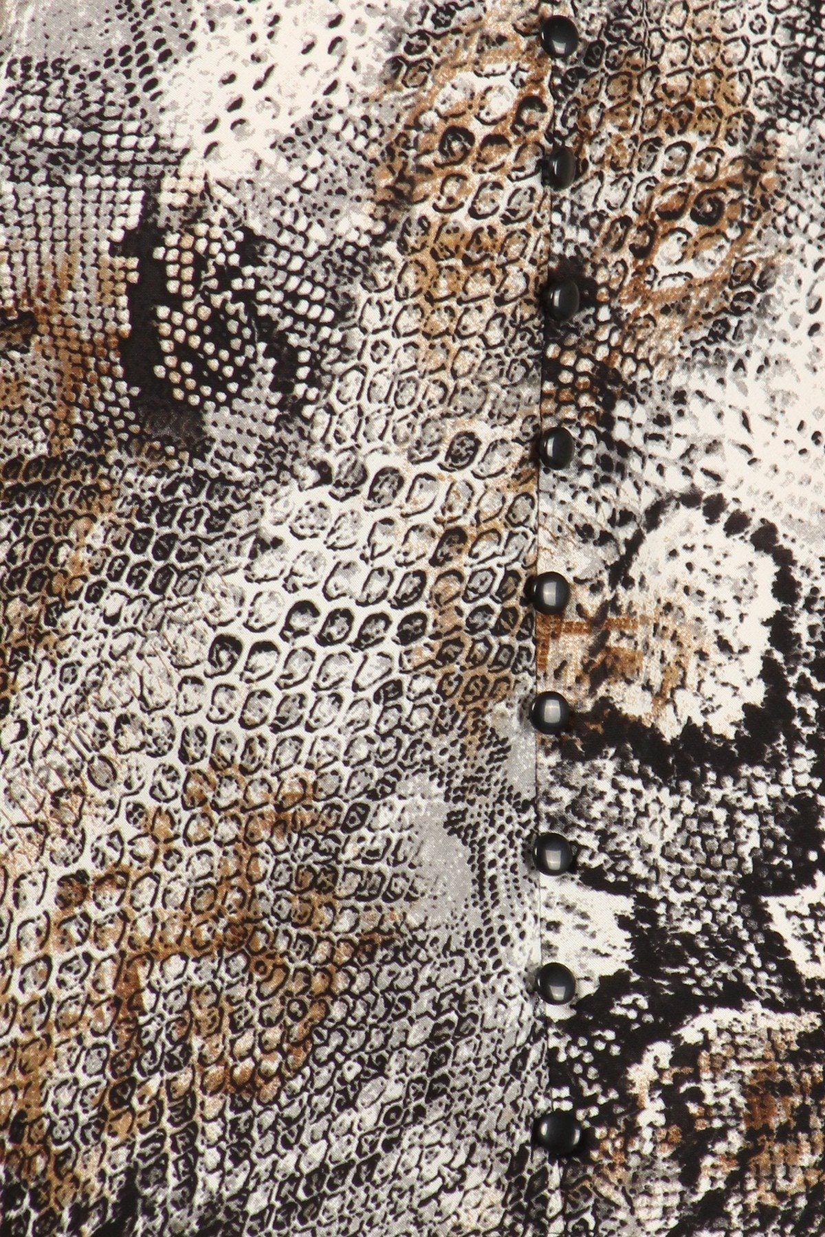 Snakeskin Print Skirt With High Waist, Button Trim, And Side Slit - Absolute Fashion 2020