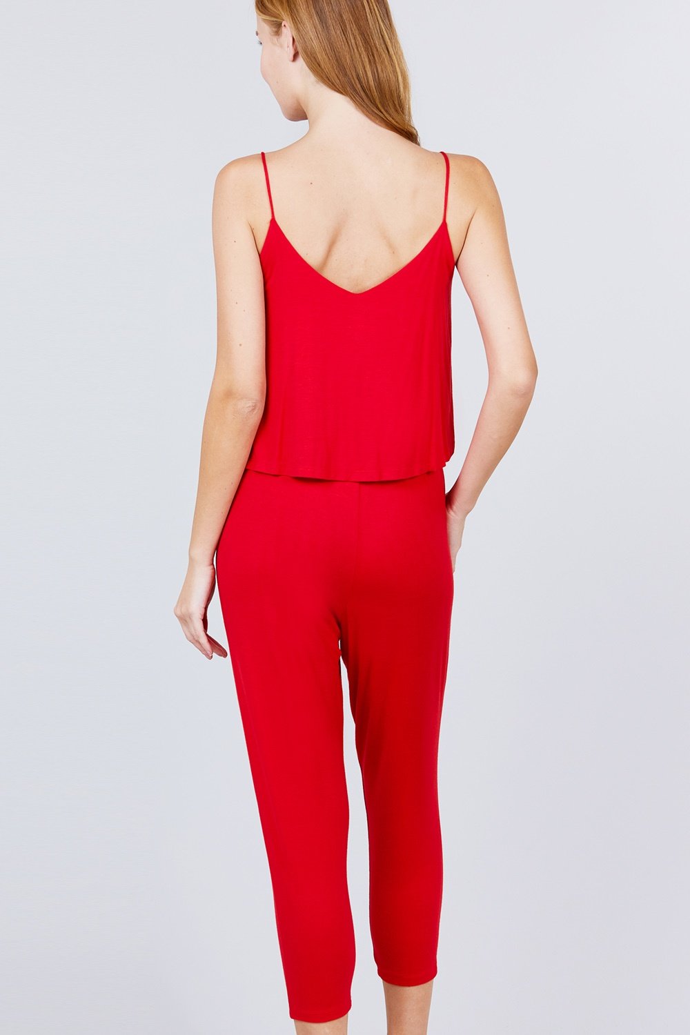 Cami Layered Top Capri Knit Jumpsuit - Absolute Fashion 2020