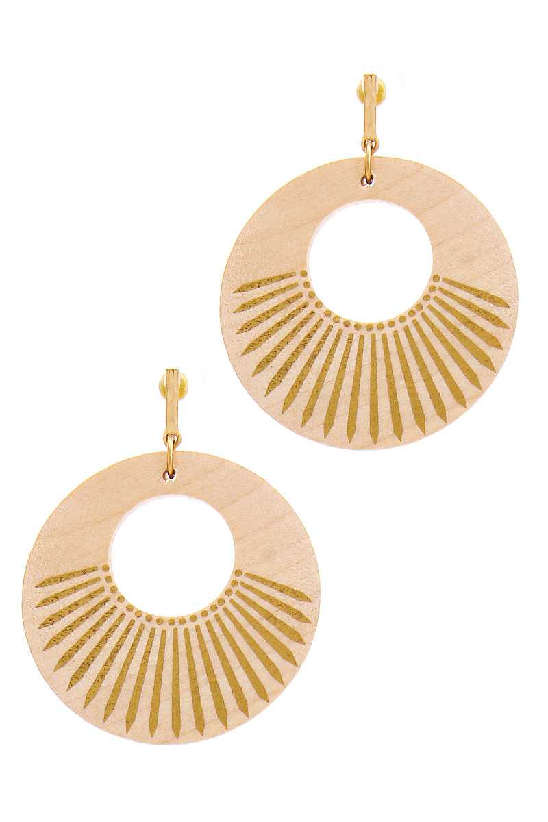 Fashion Wooden Circle Drop Earring - Absolute Fashion 2020