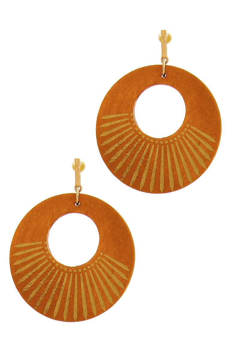Fashion Wooden Circle Drop Earring - Absolute Fashion 2020