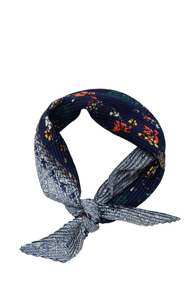 Fashion Floral Print Pleated Bandanna - Absolute Fashion 2020