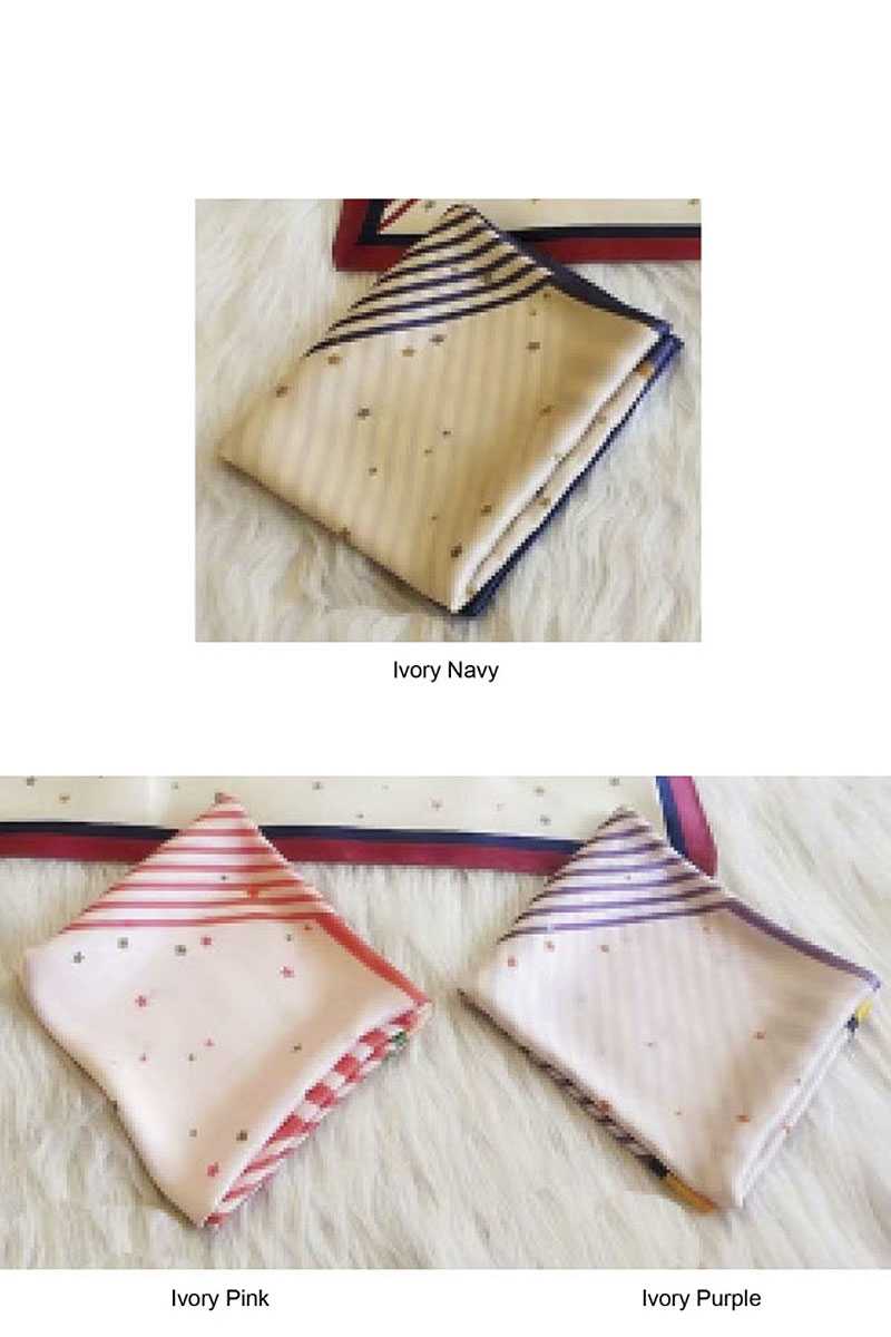 Stripe Little Star Print Pleated Bandana - Absolute Fashion 2020