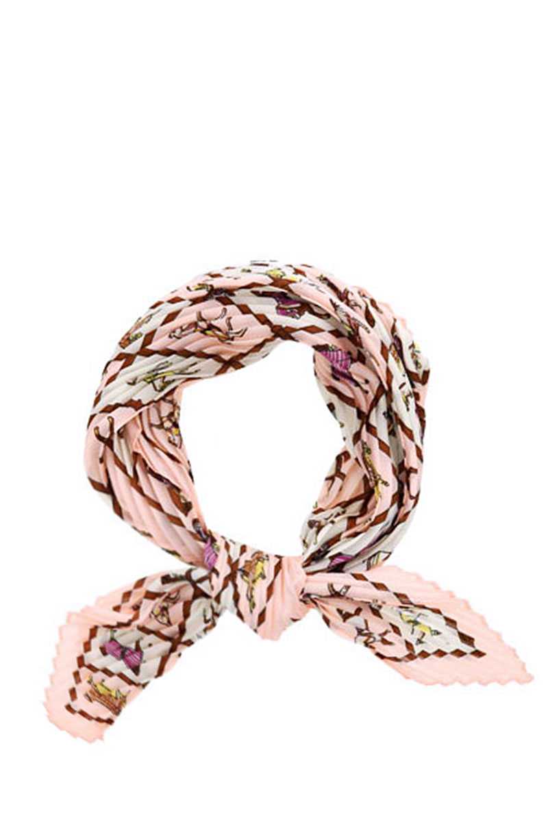 Stylish Horse Print Pleated Bandanna - Absolute Fashion 2020