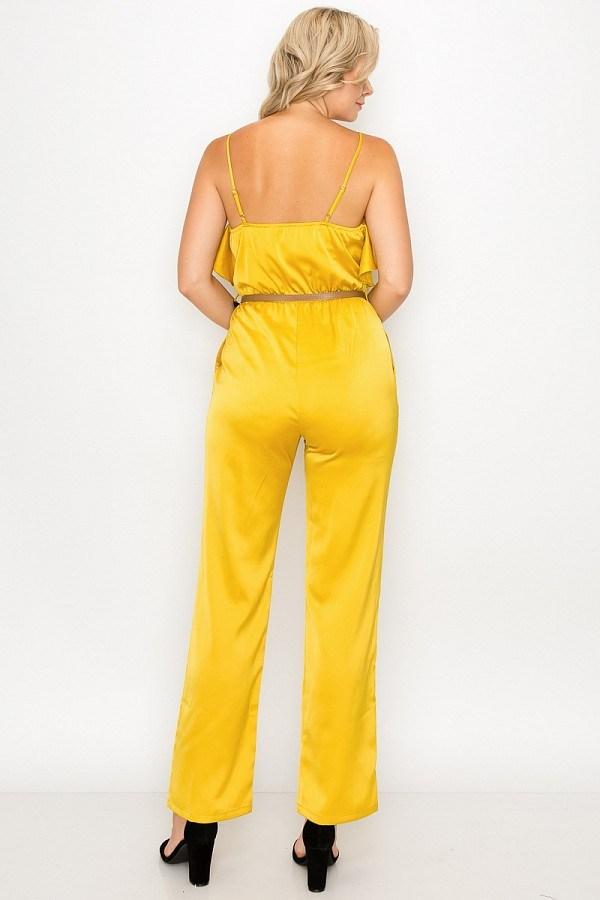 Ruffle Trim Belted Jumpsuit - Absolute Fashion 2020