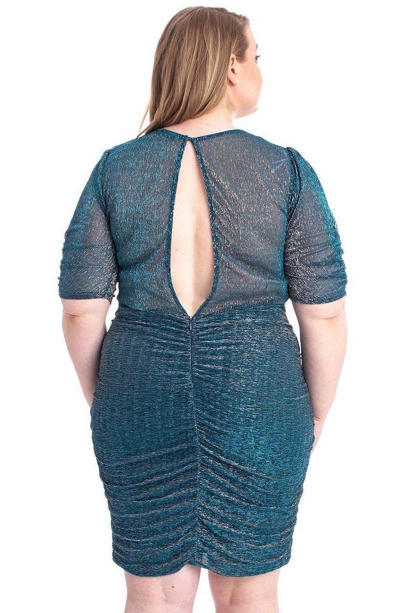 Ribbed Shimmer Shirring Mini Dress - Absolute Fashion 2020