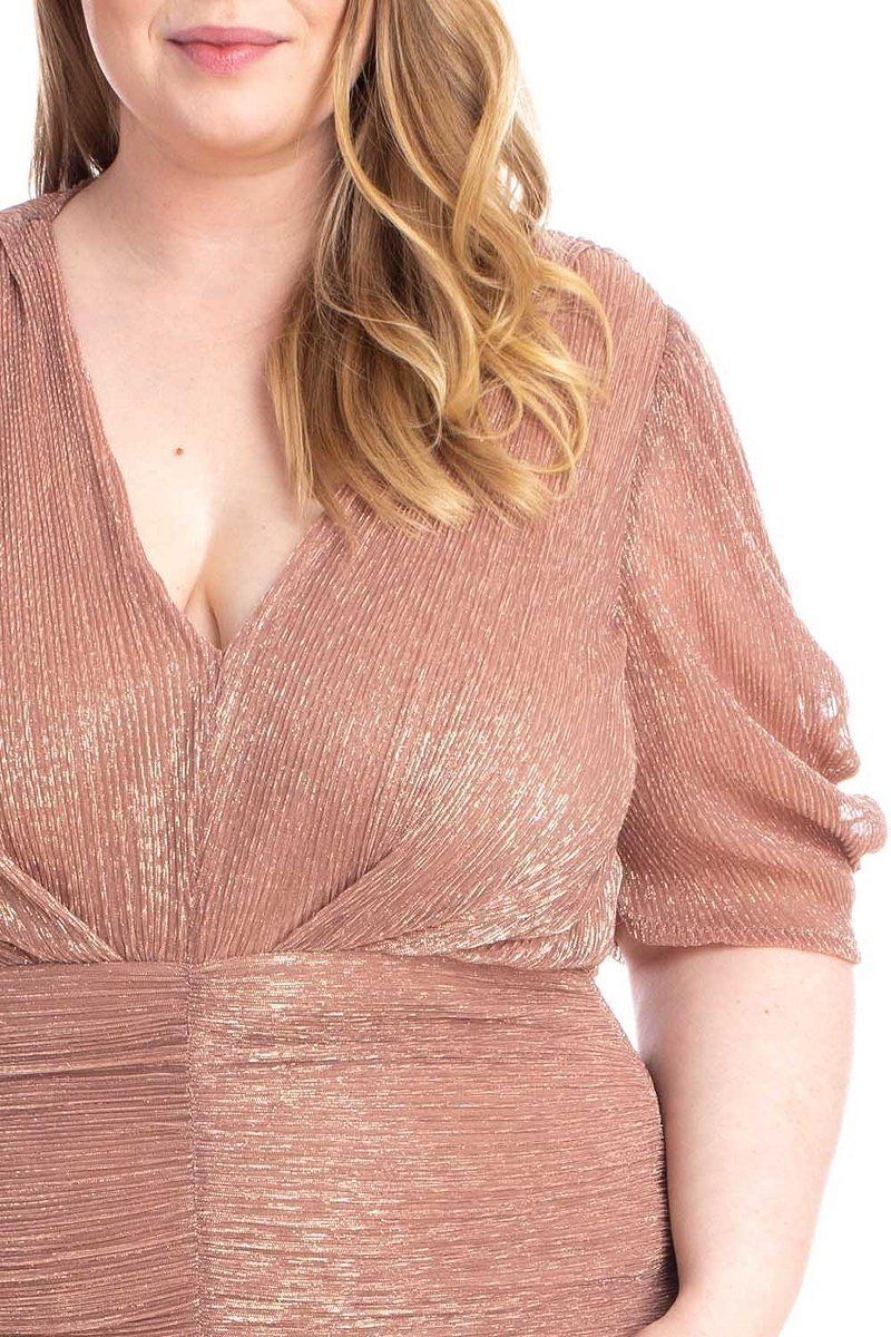 Ribbed Shimmer Shirring Mini Dress - Absolute Fashion 2020