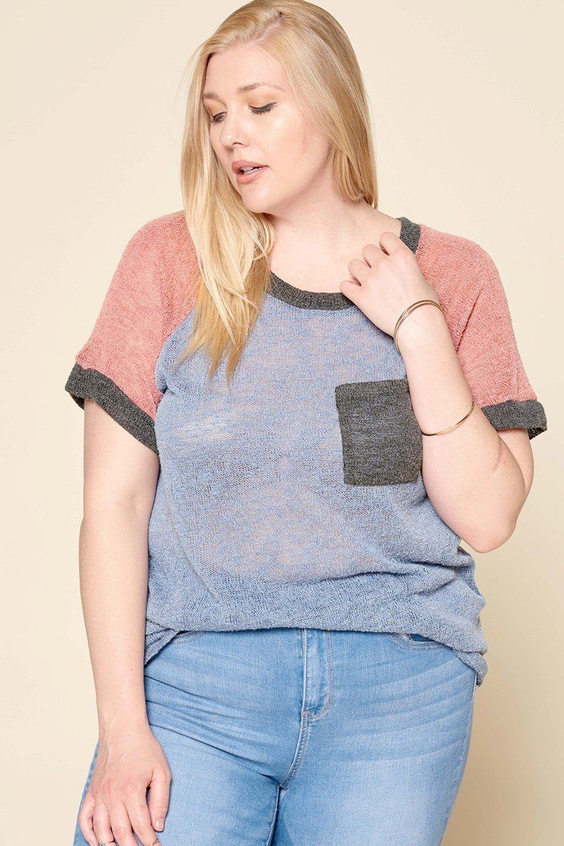 Color-blocked Sweater Knit Top - Absolute Fashion 2020