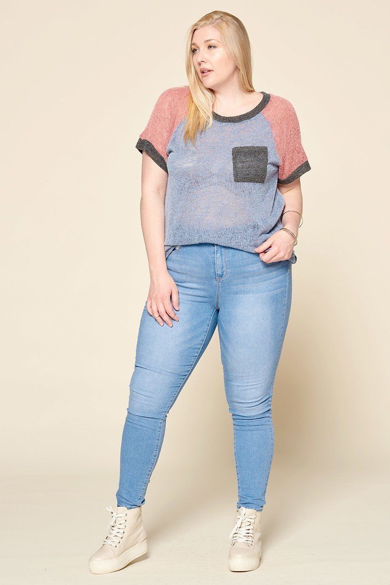 Color-blocked Sweater Knit Top - Absolute Fashion 2020