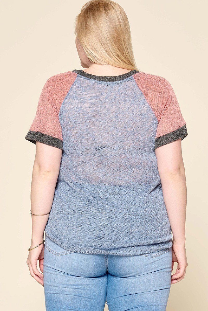 Color-blocked Sweater Knit Top - Absolute Fashion 2020
