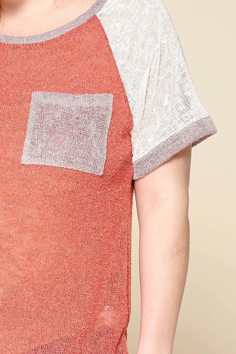 Color-blocked Sweater Knit Top - Absolute Fashion 2020