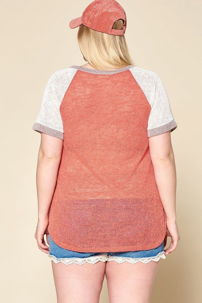 Color-blocked Sweater Knit Top - Absolute Fashion 2020