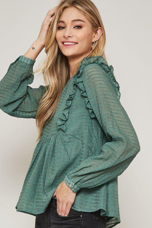 A Semi-sheer Striped Woven Top - Absolute Fashion 2020