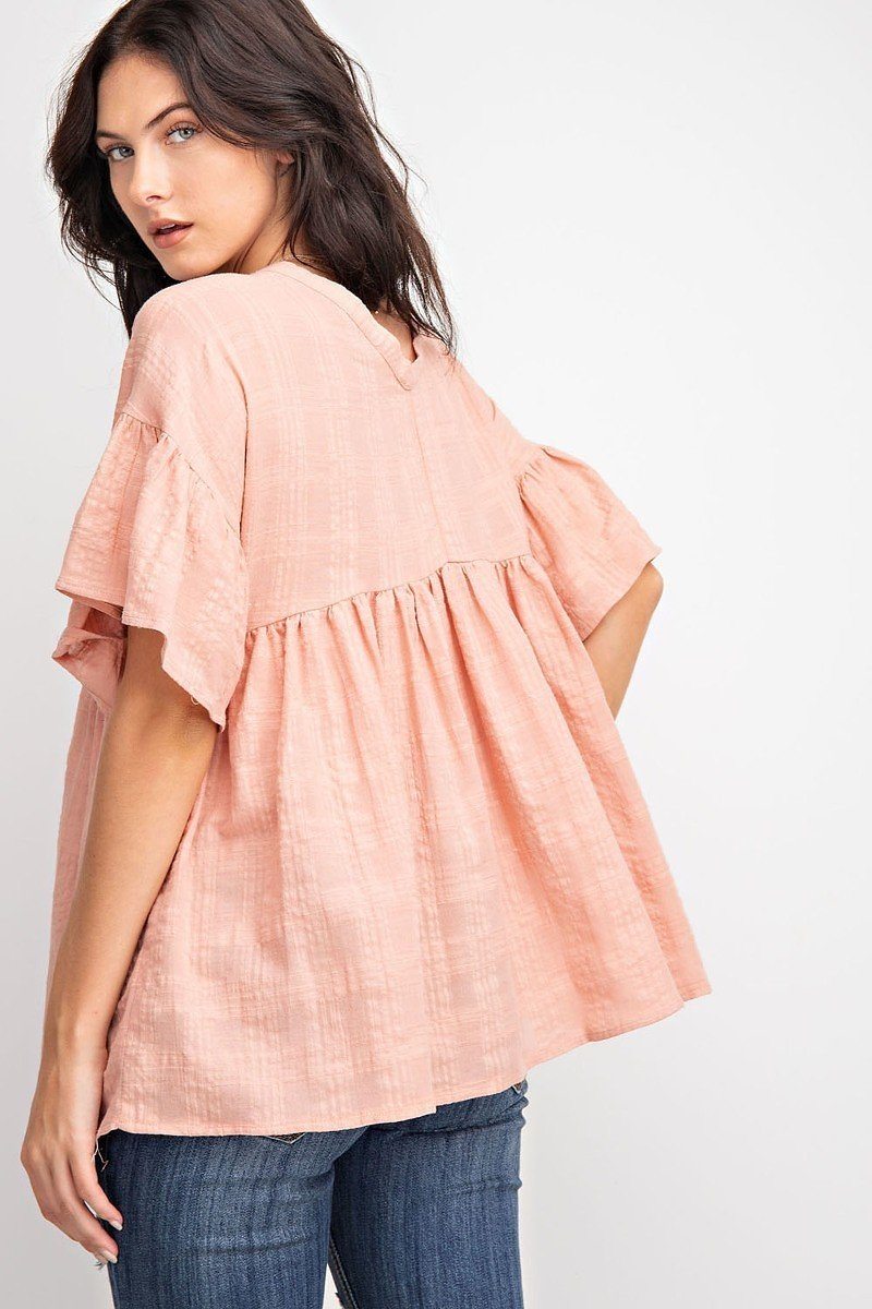 Bell Slvs Textured Cotton Gauze Button Front Tunic - Absolute Fashion 2020