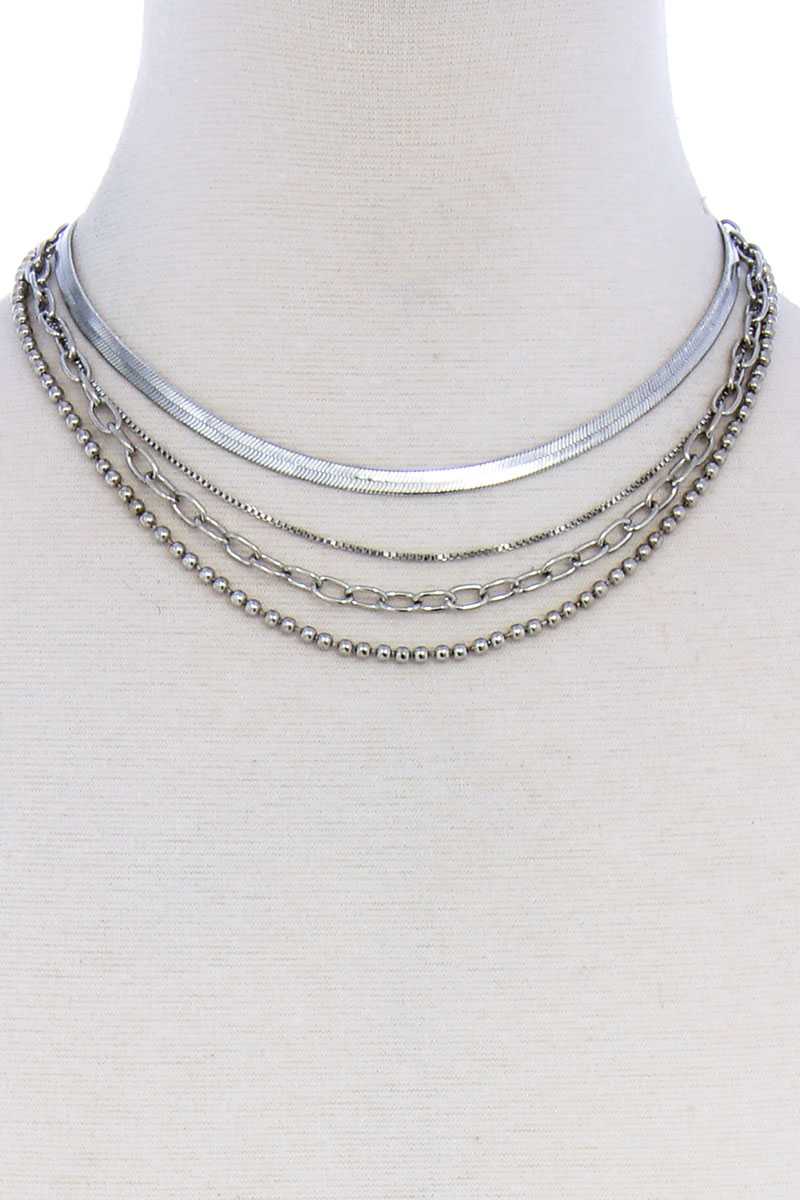 4 Layers Multi Chain Necklace Choker - Absolute Fashion 2020
