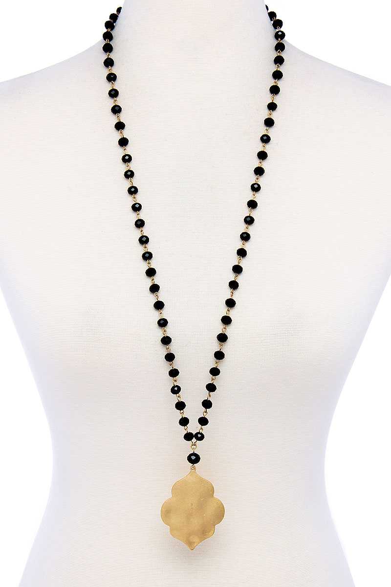 Designer Multi Bead Pendant Necklace - Absolute Fashion 2020