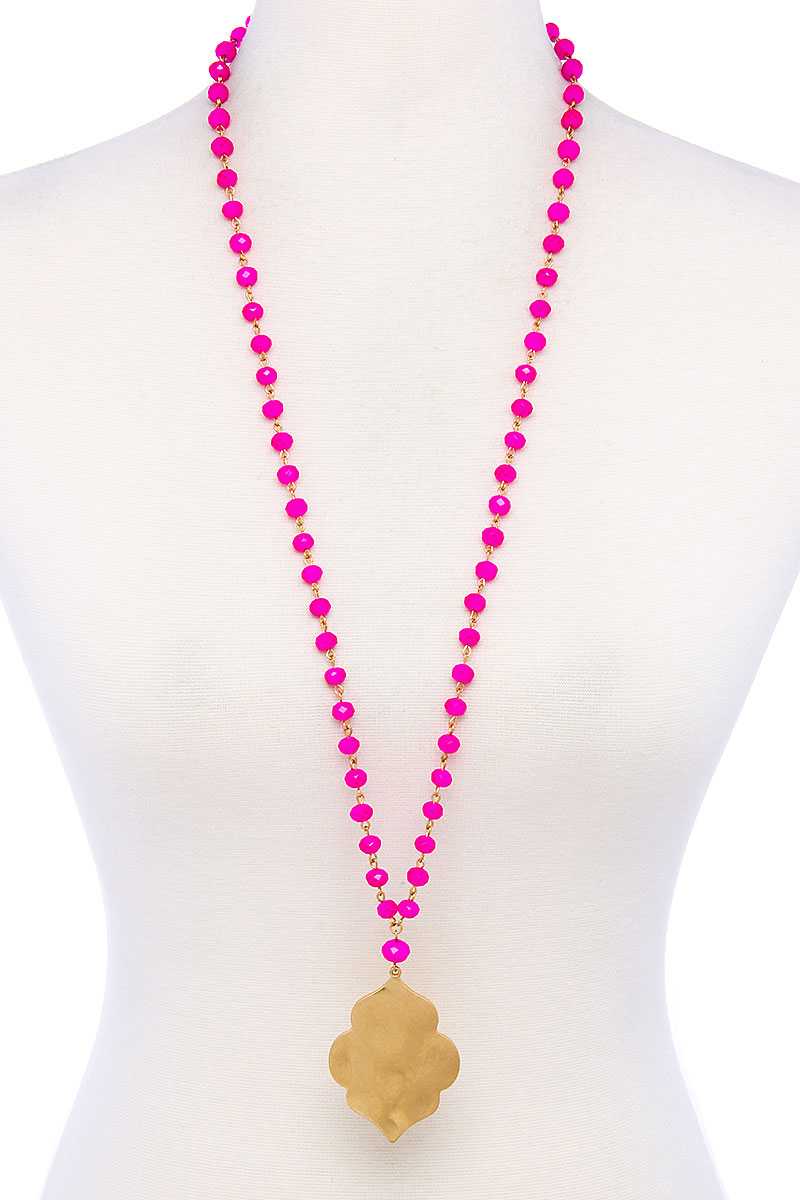 Designer Multi Bead Pendant Necklace - Absolute Fashion 2020
