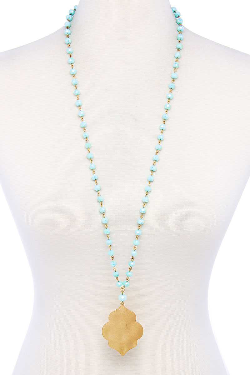 Designer Multi Bead Pendant Necklace - Absolute Fashion 2020