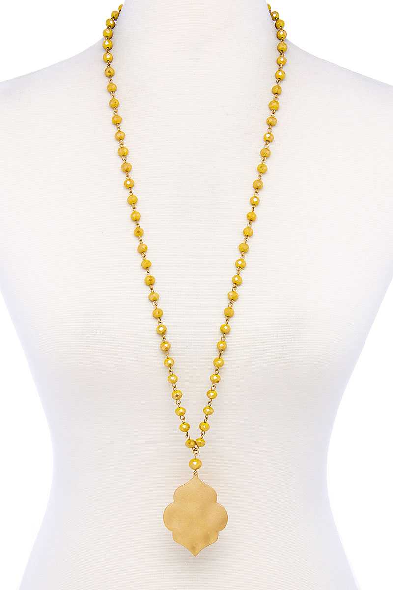 Designer Multi Bead Pendant Necklace - Absolute Fashion 2020