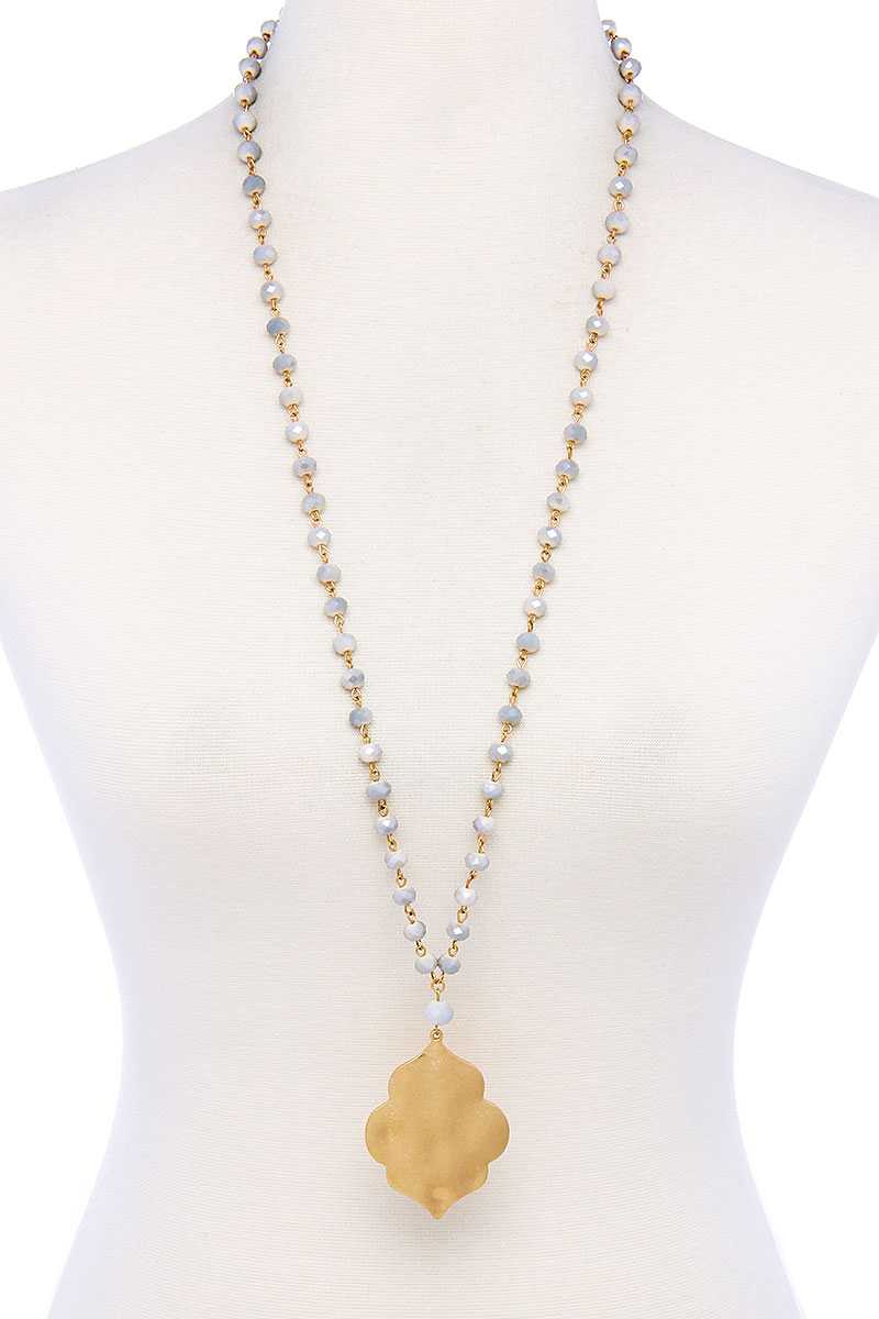 Designer Multi Bead Pendant Necklace - Absolute Fashion 2020