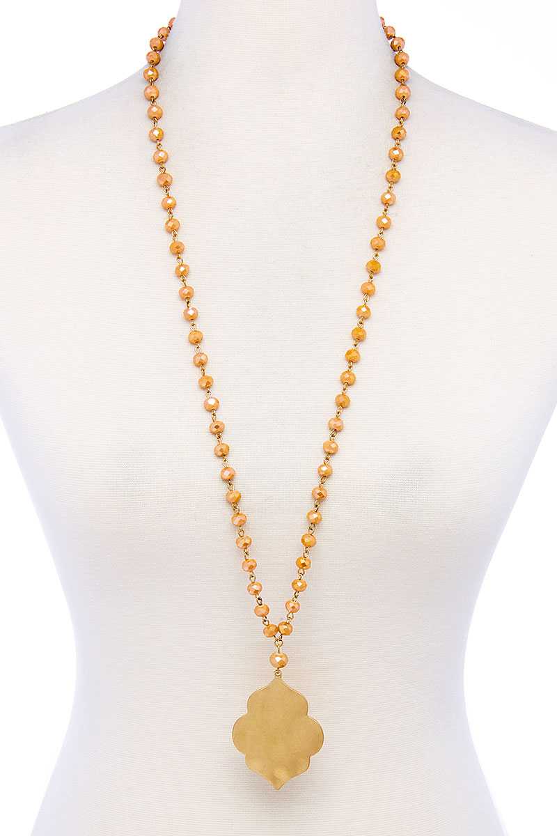 Designer Multi Bead Pendant Necklace - Absolute Fashion 2020