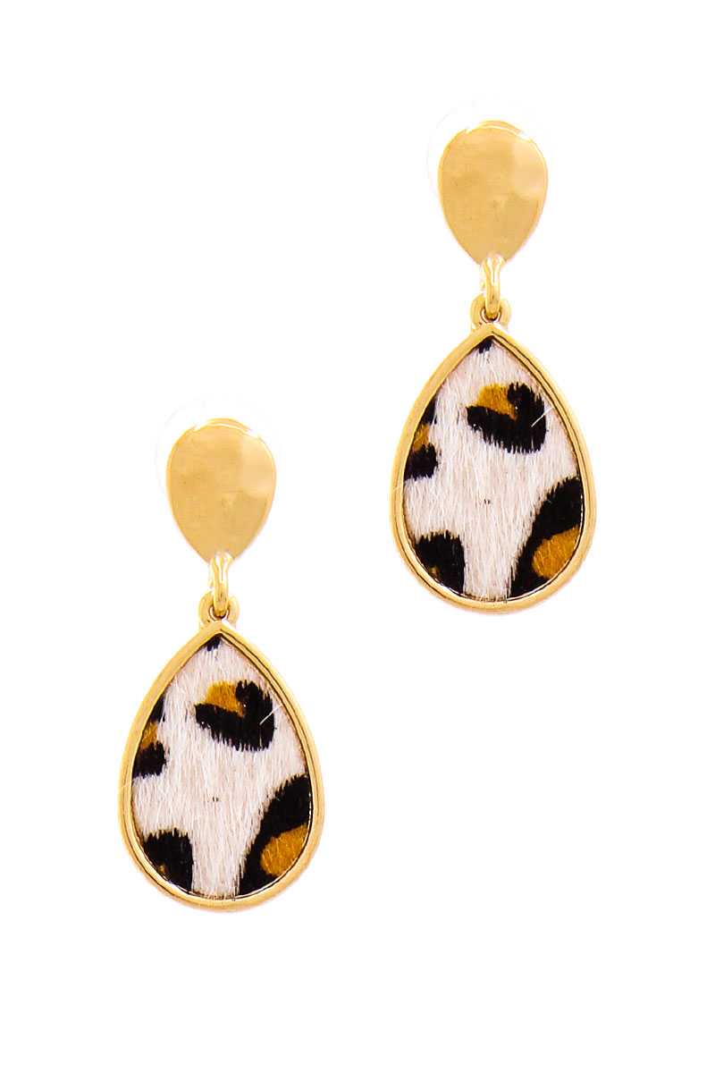 Cute Modern Tear Drop Leopard Fur Earring - Absolute Fashion 2020
