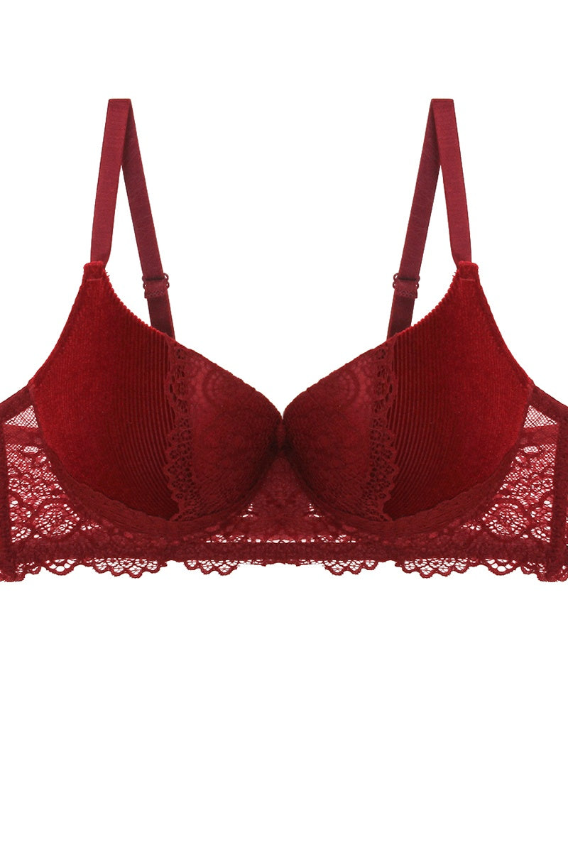 Push Up Velvet And Lace Bra - Absolute Fashion 2020