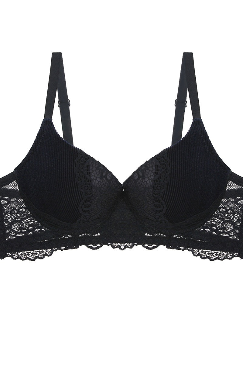 Push Up Velvet And Lace Bra - Absolute Fashion 2020